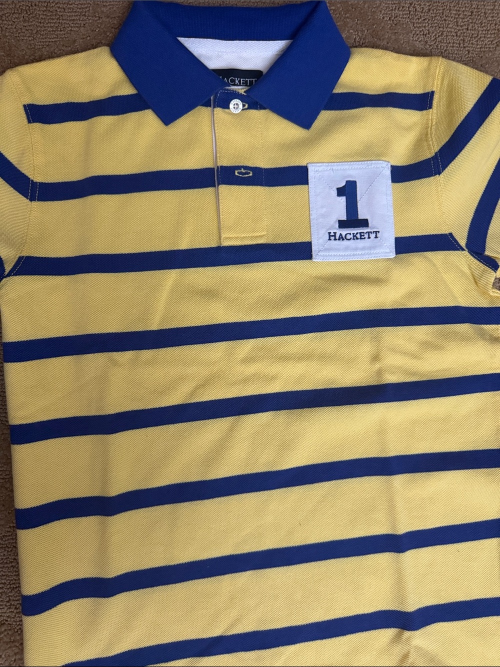 Hackett Yellow and Blue Striped Kids Polo